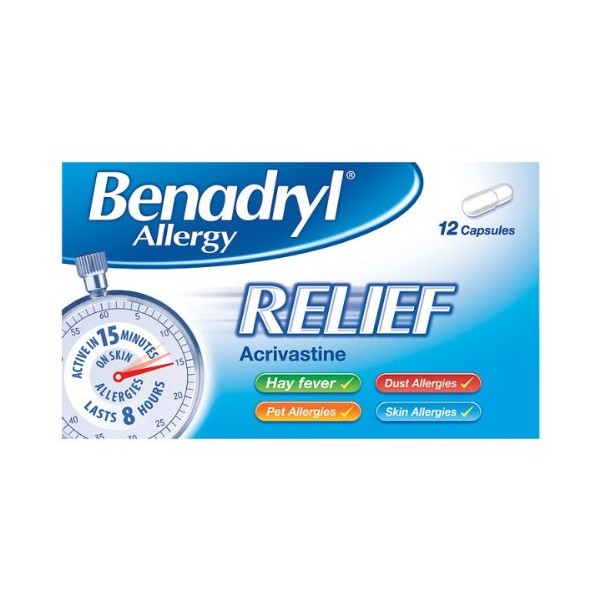 Benadryl Allergy Relief 12 Capsules - Pack of 6