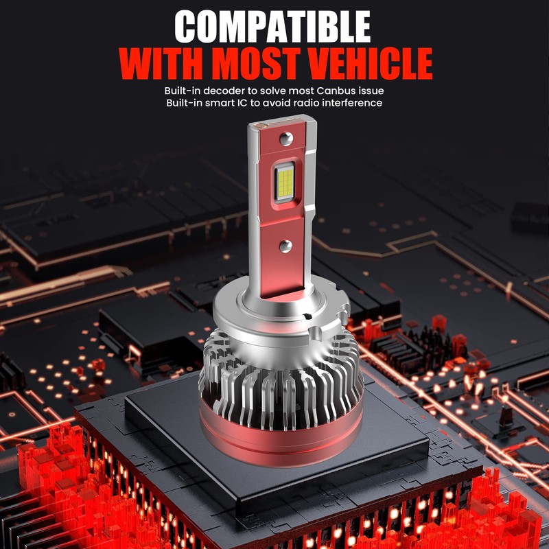 au-kee D4S D4R LED Headlight Bulb 100W 10000LM 6000K Bright