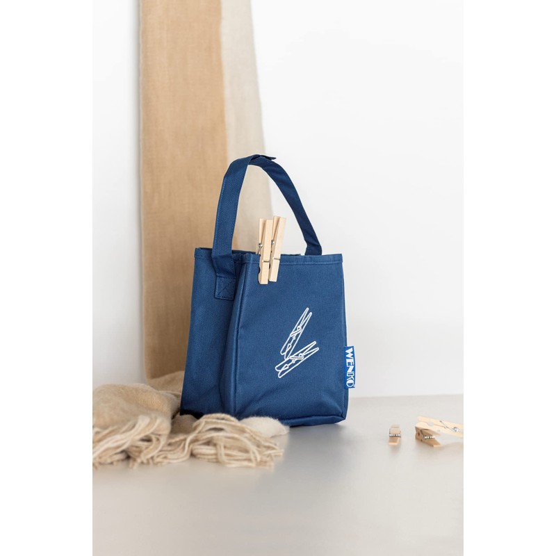 WENKO Clothes peg Bag, Polyester, Blue, 10 x 17 x