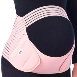 ZiaWorld 4 in 1 Pregnancy Support Belt Maternity Belt Lightweight Abdominal Binder Pregnancy Belt Belly Bands for Pregnant Women - Relieve Back, Pelvic, Hip Pain (Pink, M)