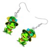 BAMAY Acrylic Cute Green Frog Earrings Dangle St Patrick's Day