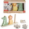Fisher-Price Wood Baby Toy Stack & Sort Animals, 10 Wooden