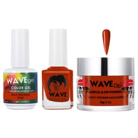 WAVEGEL Soak-Off Gel, Nail Lacquer & Acrylic/Dip Powder Matching Set - Simplicity Collection - #P162 Rule Breaker