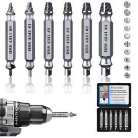 Sliver Damaged Screw Extractor Kit and Stripped Screw Extractor Set Easily and Quickly Remove Common Sizes of Damaged, Broken or Stripped Screws – Set of 6 Pcs HSS 4341 Material (Sliver)