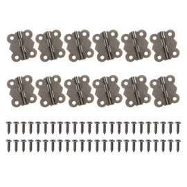 MECCANIXITY Jewelry Box Hinge 1.2x1.1 Inch, 180-degree Butterfly Hinges Jewelry Box Hardware with Screw for Cabinet Wooden Box Drawer Craft(Bronze Tone, Pack of 12)
