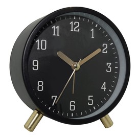 Zbeiru Analog Table Clock Battery Operated, 4.3in Desk Alarm Clock Non-Ticking with Night Light Super Silent for Bedroom Living Room Indoor décor