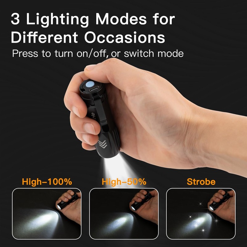 KunHe Small Rechargeable Flashlights 20 Pack Bulk USB-C Mini High