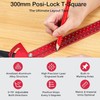 Woodworkers Edge Ruler Aluminum Alloy Red Black Adjustable Angle T