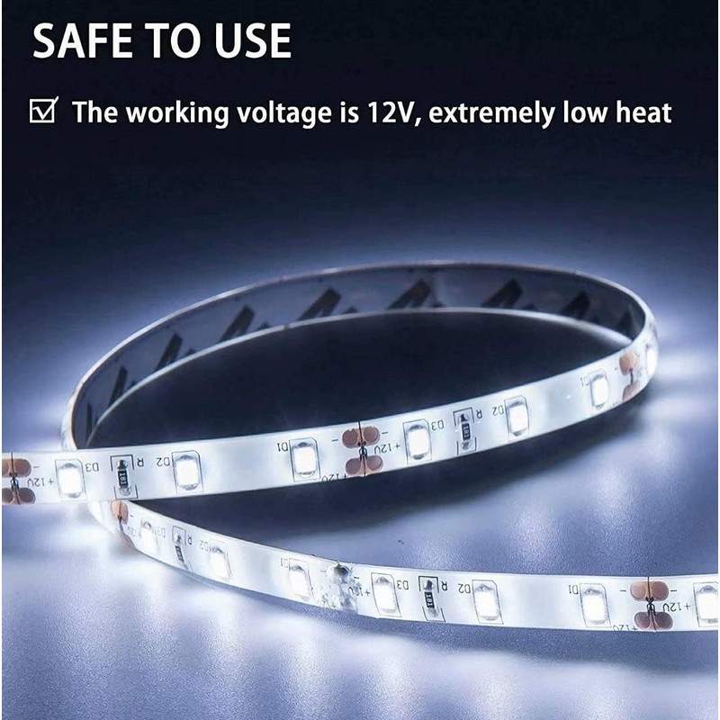 GUOTONG White LED Strip Lights, Waterproof cuttable 300 SMD 2835