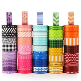 Juego de 50 rollos de cinta adhesiva decorativa para álbumes de recortes, artes y manualidades, diarios y agendas, cada rollo de 4.6 m en total 229 m (rosa)