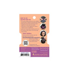 Snap Hair Ties for Thick, Natural, Curly Hair | No Slip, No Tension Pro Hair Tie | Strong Ponytail Holder (3 Pack, Brown)