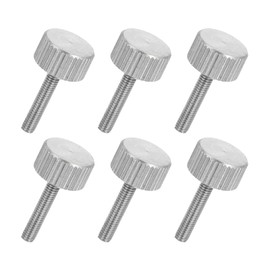 sourcing map 6 PCS M3 x 16mm Flat Knurled Head Thumb Screws,304 Stainless Steel Fully Threaded Thumbscrew Bolts Fasteners for Home Appliances Lighting Electronic Equipment and Industry