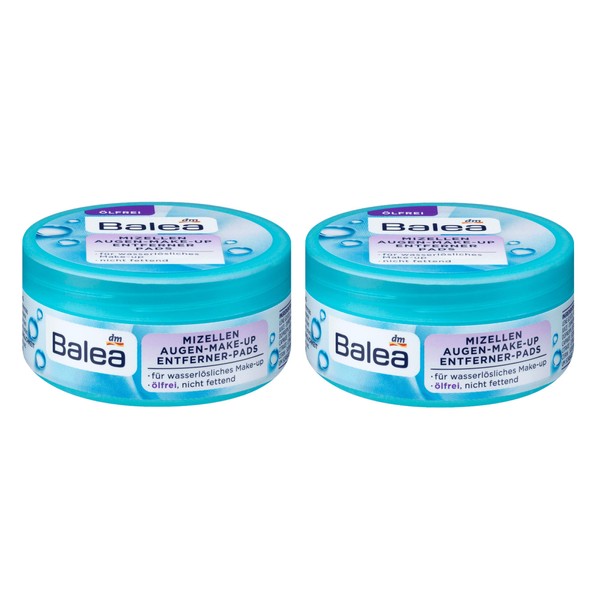Balea Micellar Eye Makeup Remover Pads Oily Non-Greasy 2 Pack 2 x 50 Pieces
