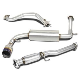 DNA MOTORING CBE-HCRX88-BT Stainless Steel Cat Back Exhaust System [Compatible with 88-91 Honda CRX Hatchback]