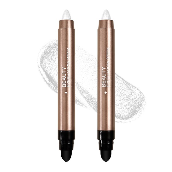 Boobeen Lidschatten-Stift-Set, Schimmernder Lidschatten-Stift, Cremiger Highlighter, Wasserfester Eyeshadow-Bleistift, 2 Stück
