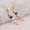 ZARD Cultured Multi-Color Baroque Pearl and Green Quartz Linear Drop