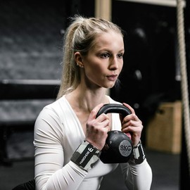 BIOMORPH Professional Wrist Wraps 54 cm for Fitness, Bodybuilding, Strength Sports & Crossfit, Wrist Wraps for Women and Men (White Camo)