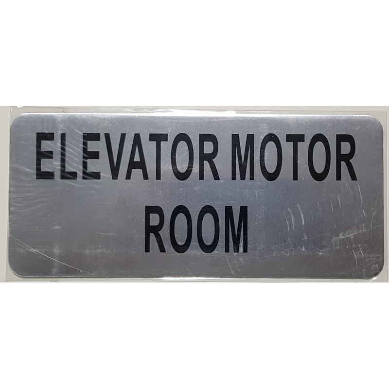 Elevator Motor Room Sign (Brush Aluminium, 3.5X8)-The Mont Argent Line.
