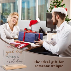 Inspirational Office Gifts for Women Men, Today is a Good Day to Have a Good Day Acrylic Decorative Sign for Office, Motivational Home Gifts for Home Decor