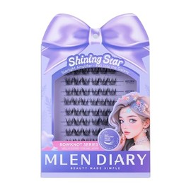 MLEN DIARY Lash Clusters 60PCS Natural Eyelash Clusters C Curl Wispy DIY Eyelash Extensions 11-12mm Soft & Light Eyelash Clusters Korean Manga Style (Shining Star)