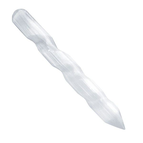Himalayan Glow WBM Selenite Crystal Wand, High Energy Crystals for Healing and Meditation - 6 Inches