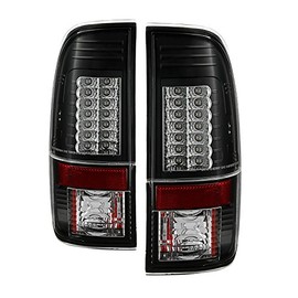 V2 Aftermarket Replacement Euro LED Style Tail Light for Ford F250 F350 F450 08-16 - Black Clear