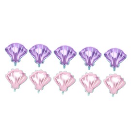 LABRIMP 10pcs Conch Balloons for Birthday Celebration under Sea Theme Party Decorations Purple and Pink for Girls Parties and Festive Events