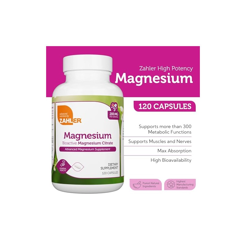 Zahler Magnesium Citrate, All Natural Supplement with Maximum Absorption, Helps