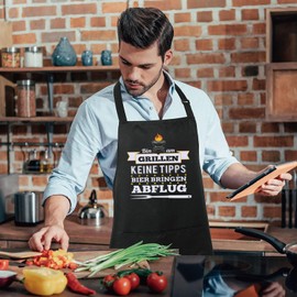 XCSJKJ Barbecue Apron for Men Personal BBQ Gift BBQ Apron Kitchen Apron Men Gift Ideas BBQ Apron Funny Aprons Am Grilling Black Aprons, black