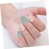 PACKOVE Milk Green Press On Fake Nails 24Pcs Round Tip