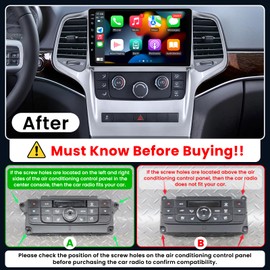 Car Radio Stereo for Jeep Grand Cherokee 2011 2012 2013: (4Core 2G+32G) 9 Inch Touchscreen Support CarPlay Android Auto 5GWiFi GPS Bluetooth FM RDS SWC Backup Camera