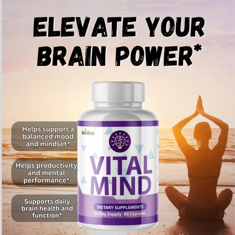 Pelican Vitamins Vital Mind- Brain Support- 3 Bottles- 180 Capsules