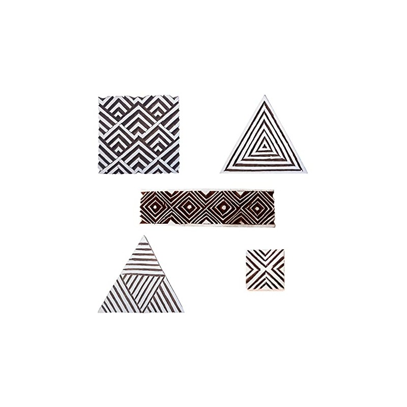Royal Kraft Geometric Wooden Printing Stamps (Set of 5) -