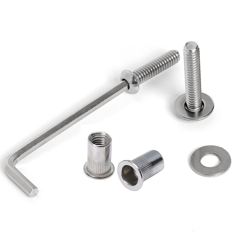Stainless Steel 1/4-20 Rivet Nuts and Bolts 1" Button Head