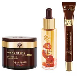 Yves Rocher Set Riche Crme nutricin y regeneracin profunda Crema danoche, srum facial y contorno de ojos