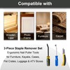 3Pcs Heavy Duty Upholstery and Construction Staple Remover with Tack