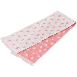 Seikan Eco de Cool Pile Cool Scarf, Approx. 6.3 x 35.4 inches (16 x 90 cm), Dot Pink CLMM-100C