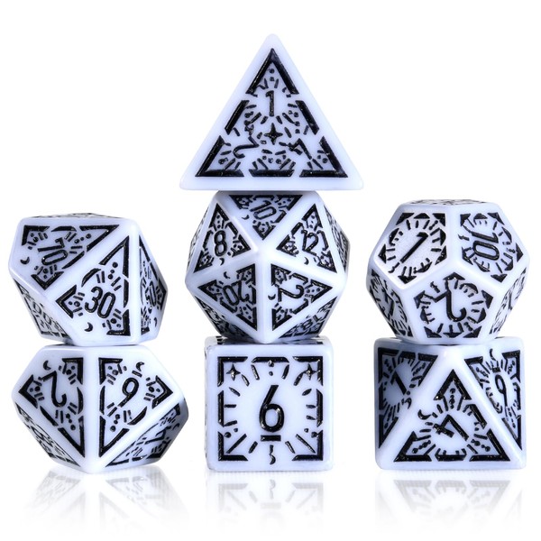 FLASHOWL Clock Dice DND Dice Stars and Moon Dice W20
