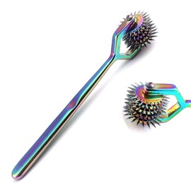 OdontoMed2011® Rueda giratoria Wartenberg Neuro Pinwheel 5 cabezales de acero inoxidable fuerte rueda multicolor arco iris pin rueda equipo de diagnóstico instrumento probador de nervios 5 cabezales