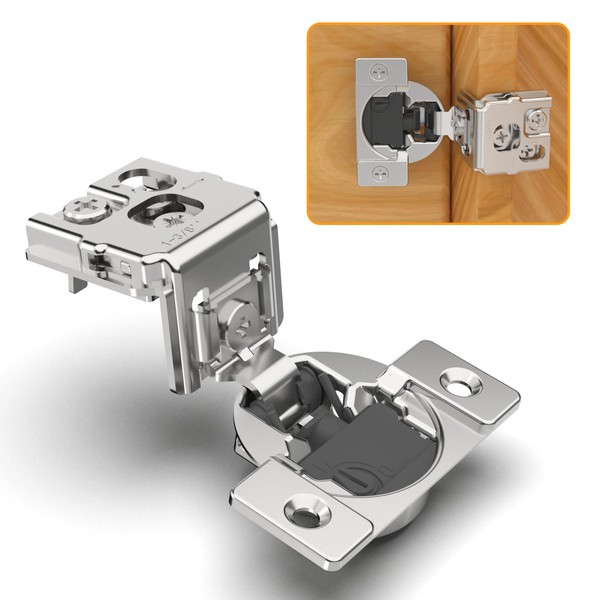 Chibery 10 Pack 1-3/8" Overlay 4D Soft Close Concealed Hinges