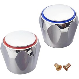 Ersatz-Kopfabdeckungen, Wasserhahn-Revivers Kit Vertrag Standard Waschbecken Armaturen Mischköpfe Griffe Ventile Kartuschen (Heiß/Rot and Kalt/Blaue Anzeige)