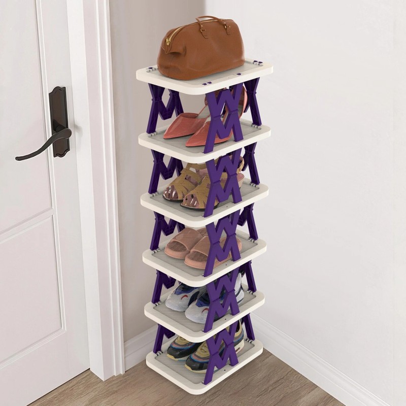 NewHome Small 6 Tier Narrow Vertical Shoe Rack Organizer for