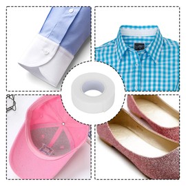 3 Rolls Sweat Pads Collar Protectors Self-Adhesive Absorbent Disposable Tape Invisible Protector for Women Men Shirts Outdoor Sports Hats Caps Liner
