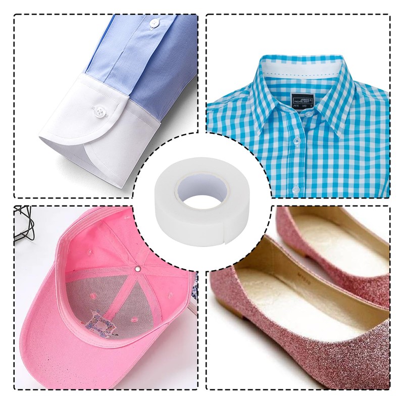 3 Rolls Sweat Pads Collar Protectors Self-Adhesive Absorbent Disposable Tape