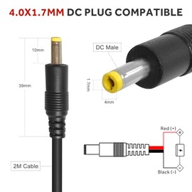 Udibas 79inch Trail Camera Power Cord: DC External Power Cable,4.0x1.7mm DC Plug Compatible, Ideal for Connection with Portable Power Banks, Solar Panels, Game & Doorbell Cameras and More(2PCS)