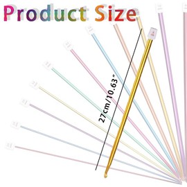 WEZCHUGHAOL 11-Piece Crochet Hook Set - Colorful Crochet Needles for Various Knitting Projects, Rug Making, and More - 27cm/10.6 inches Long(2-8mm)