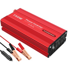 SUNWHEEL 750 Watts Power Inverter 12V DC to 110V AC Car Plug Adapter Outlet Converter with AC Outlet Car Charger for Laptop Computer, Road Trip Camping Accessories