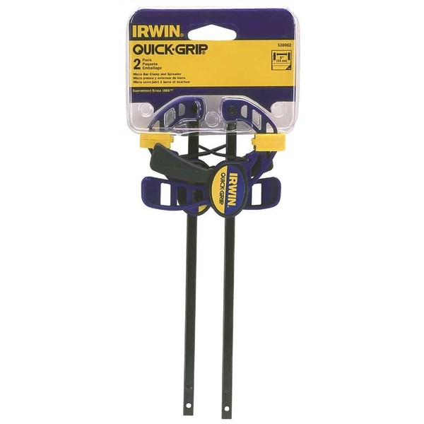 Irwin Quick Grip 530062 4-1/2" Quick-Grip One-Handed Micro Bar Clamp 2 Count