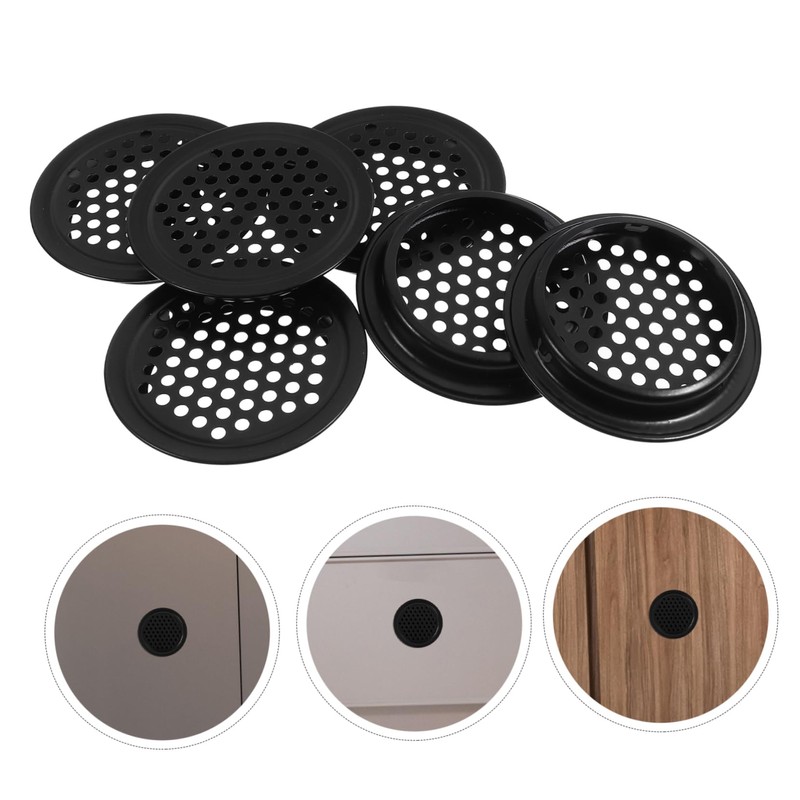TEHAUX 6pcs Stainless Steel Mesh Air Vent Covers for Wardrobe