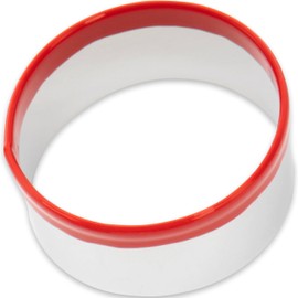4 Inch Round Cookie Cutter with Red Top Rubber Protection, Large Circle Biscuit Cutter, Metal Cookie Cutter